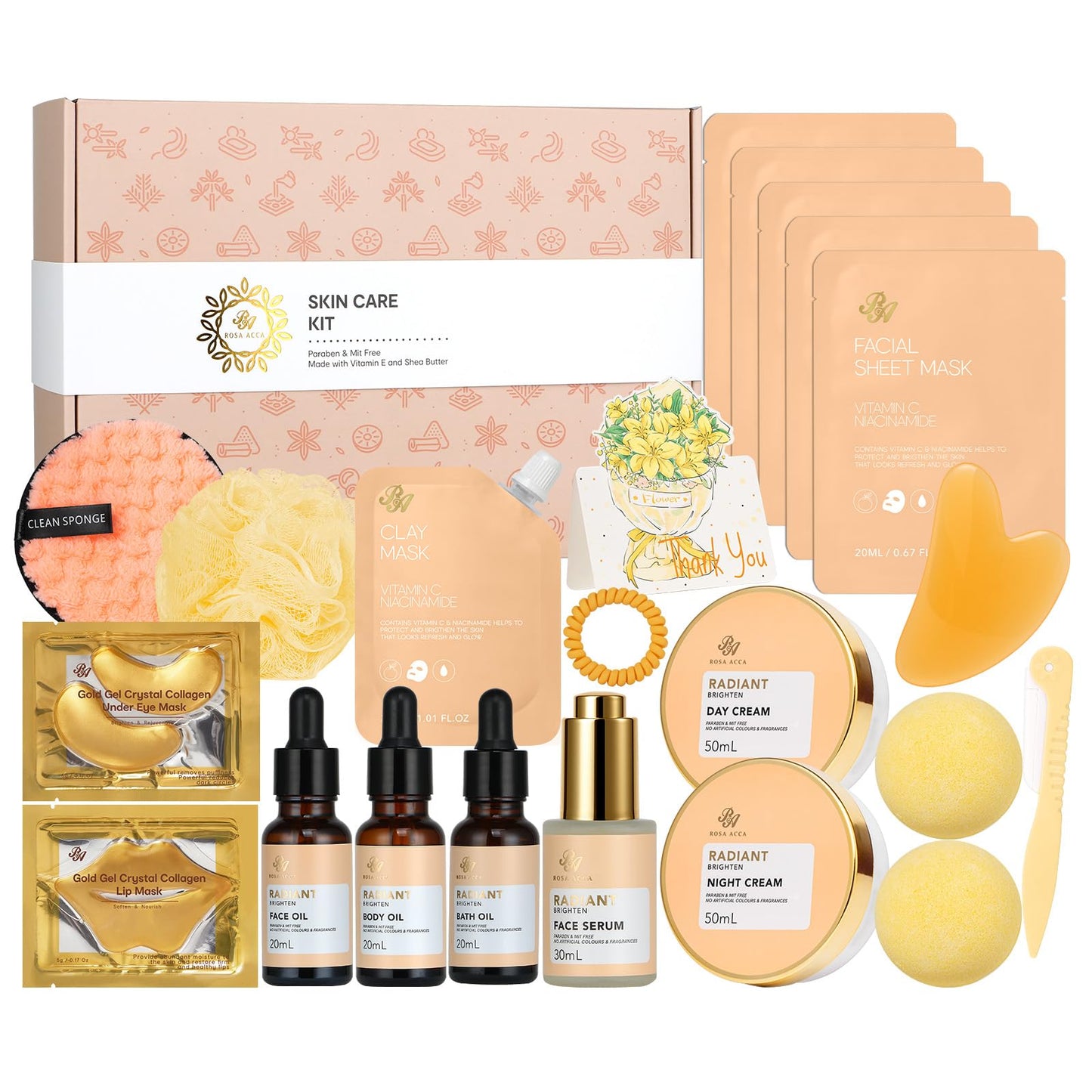 Gifts for Women & Men, 23pcs Fathers Day Gifts, Home Spa Gift Basket Set