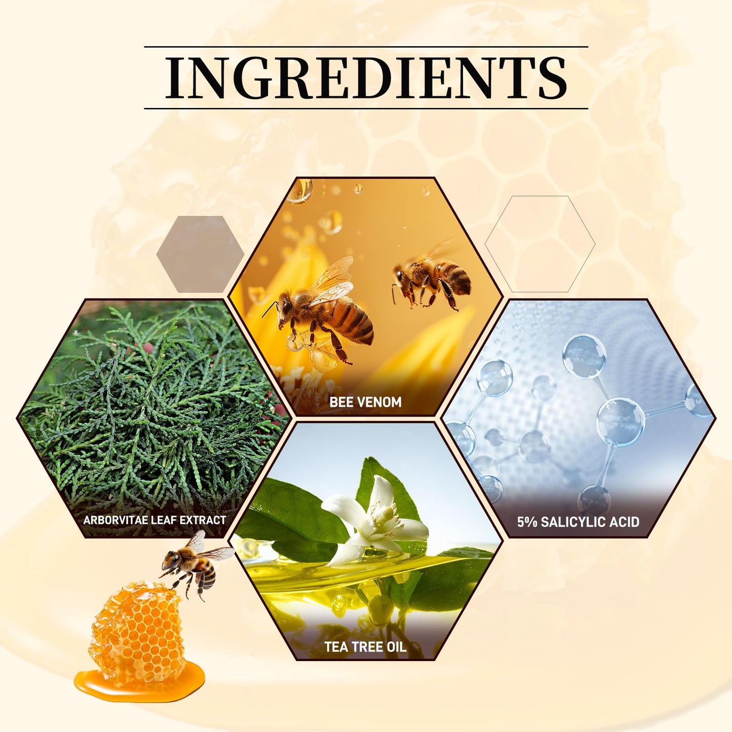 Bee Venom Repair Cream,Bee Venom Moisturizing and Nourishing Cream,Professional Bee Venom Repair Cream,Bee Venom Treatment Cream for All Parts of The Body,Suitable for All Skin Types of Men and Women