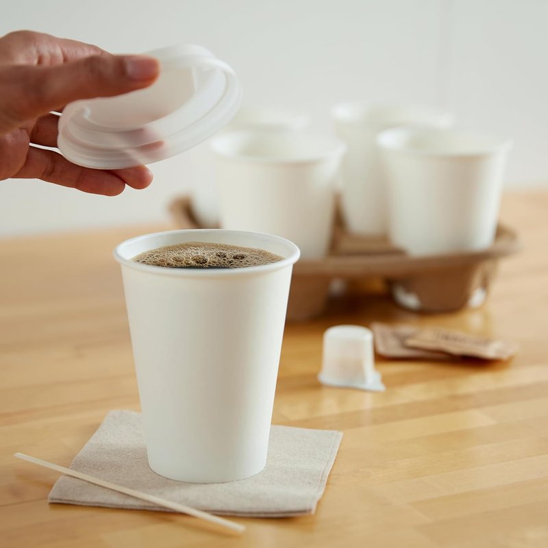 Disposable Paper Cups - 12 Oz Hot & Cold Beverage Cups | White, 1000 Count