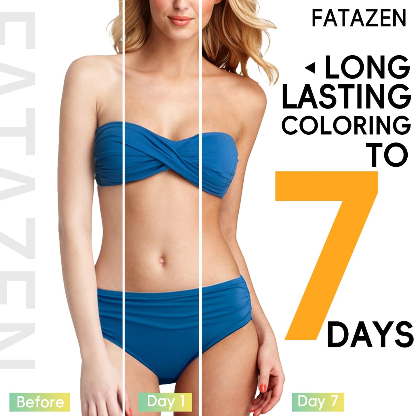 FATAZEN Natural-Looking Self Tanner Lotion, Long Lasting Streak-Free Sunless Tanning Cream for Face & Body, Organic Moisturizing Bronzed Glow Overnight Tan, No Fake Tan Smell, Vegan & Cruelty Free