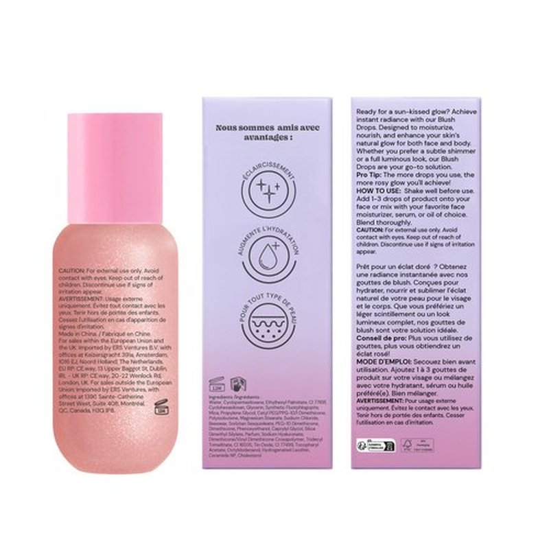 Glossmetics Blush Drops, Brightening and Moisturizing Blush for Radiant Sun-Kissed Glow 1.18 fl oz
