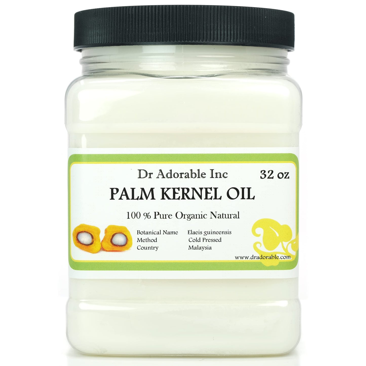 Dr Adorable - 32 oz - Palm Kernel Oil - Pure Natural Organic Cold Pressed