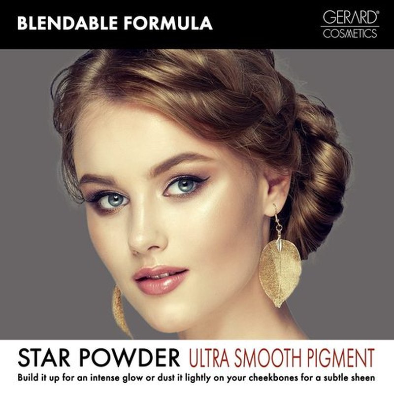 Gerard Cosmetics Star Powder Highlighter Marilyn | Gold Mineral Highlighter Makeup for Glowing Skin | Professional Facial Luminizer | Cruelty Free | Made in the USA