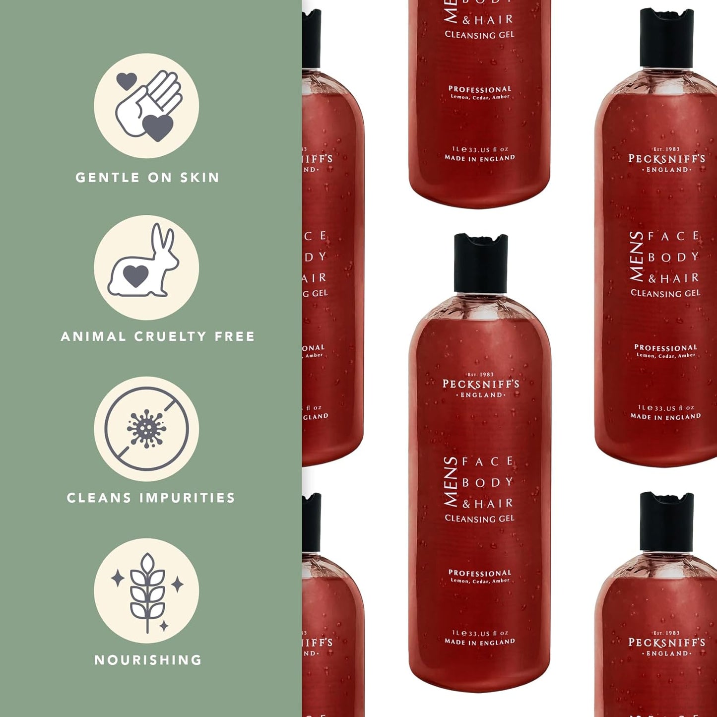 Sandalwood & Vanilla Shower Gel 750ml - Pecksniff's Classic Moisturizing Formula