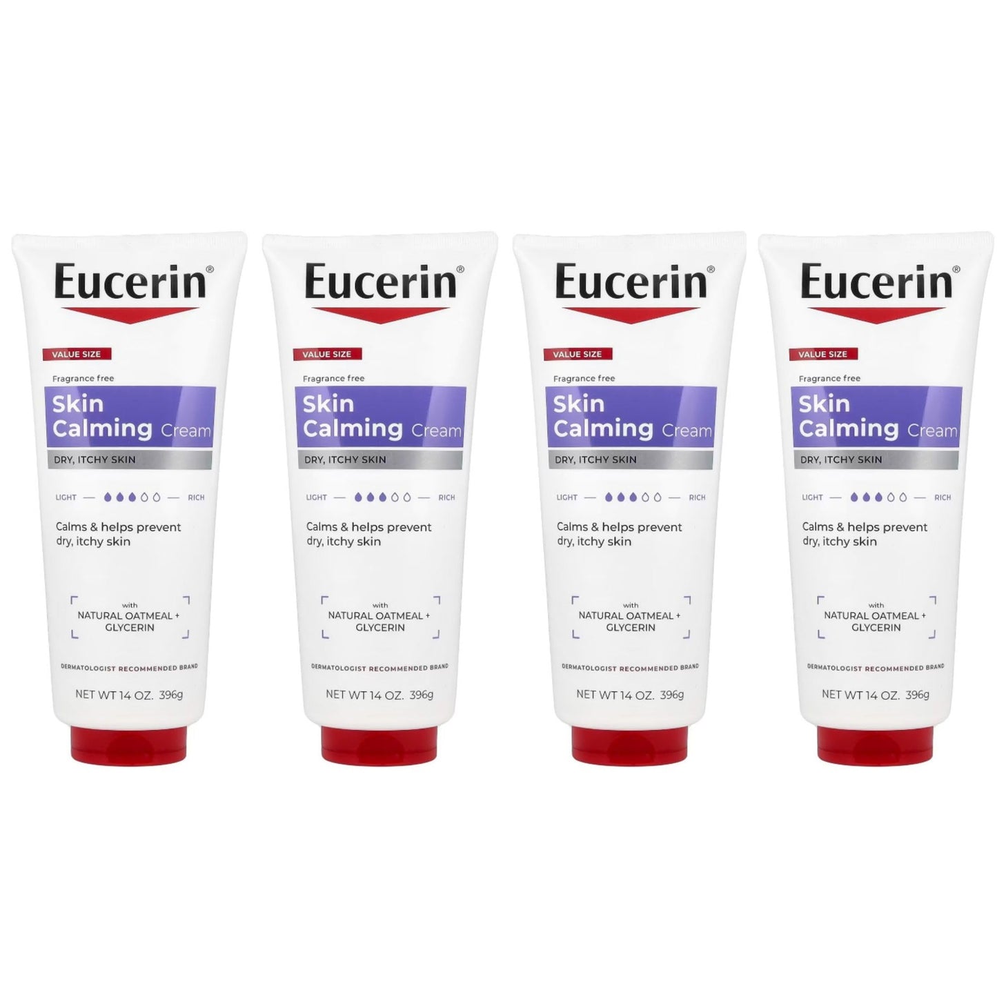 Eucerin Calming Creme Daily Moisturizer - 14 oz, Pack of 4