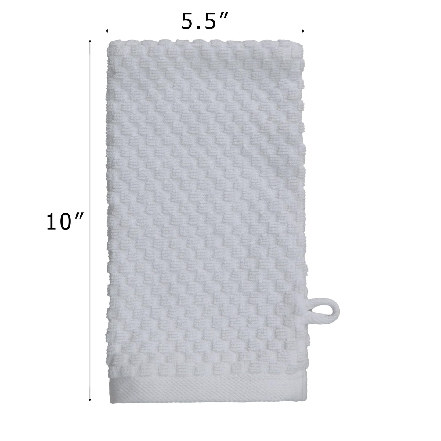 COTTON CRAFT Bath Mitt - Exfoliating Glove - Set of 6 Euro Spa Waffle Weave Towel Mitts - 100% Cotton Body Shower Glove Washcloth with Hanging Loop - Sensitive Skin Friendly - Large 5.5x10 - White