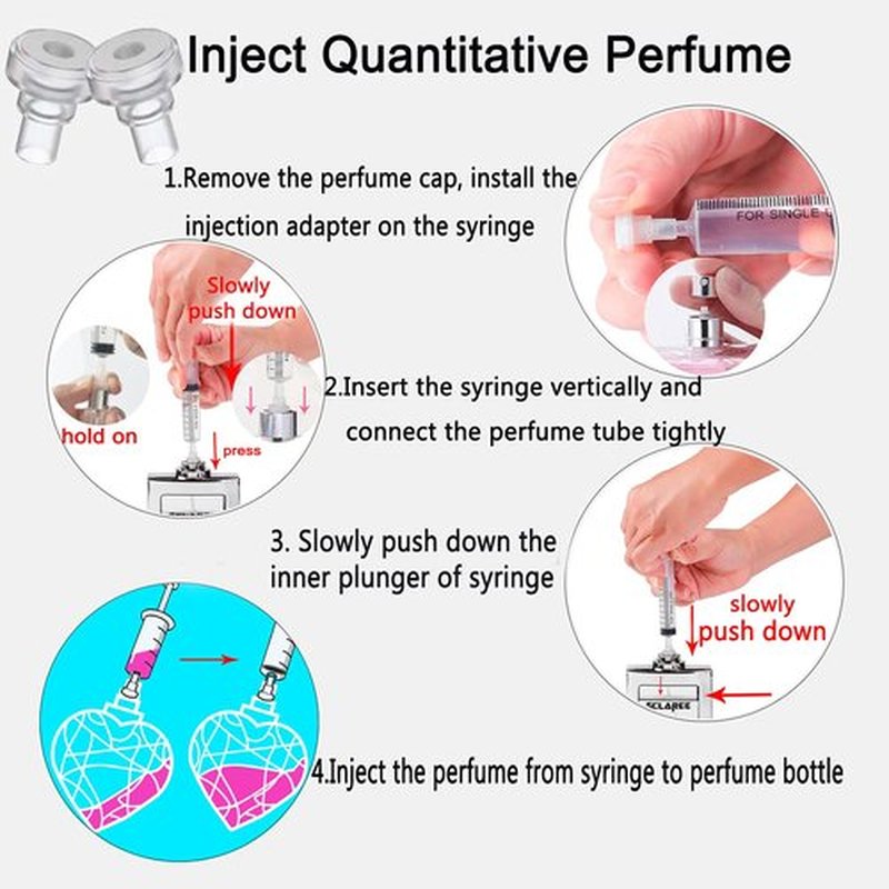 5 Packs 10ml Plastic Measuring Syringe With 5 Injector Kit, No Needle Perfume Dispenser Pump Perfume Refill Tool Perfume Decanting Supplies for Travel Empty Perfume Bottles