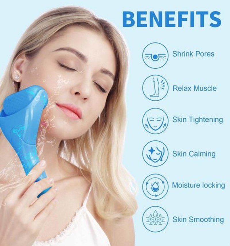 CUPID CARE Ice Roller for Face [2-Rollers], Ice Face Roller Facial Roller Massager for Beauty, Face Roller Skin Care Women Gifts | Blue