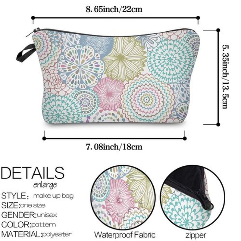 LOOMILOO Cosmetic Bag for Women, Adorable Roomy Makeup Bags Travel Water Resistant Toiletry Bag Accessories Organizer Cute Gifts (mandala 51561)
