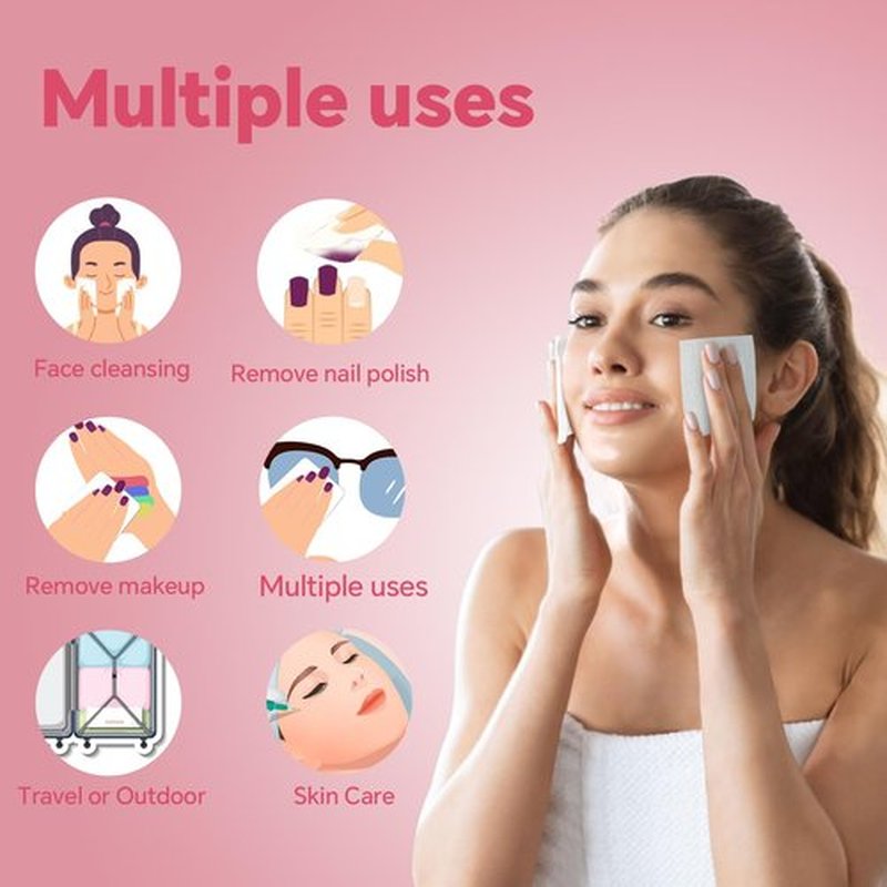 ICOTLE Square Makeup Cotton Pads, 200 Thick + 800 Ultrathin Soft Lint Free for Removing Makeup, Lint-Free Multi-Purpose Facial Cotton Pads for Toner