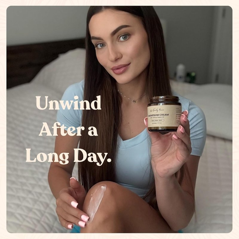 Magnesium Cream for Pain Relief | Infused with Hemp Seed Oil & Jojoba | Lavender Scent - 4oz Glass Jar