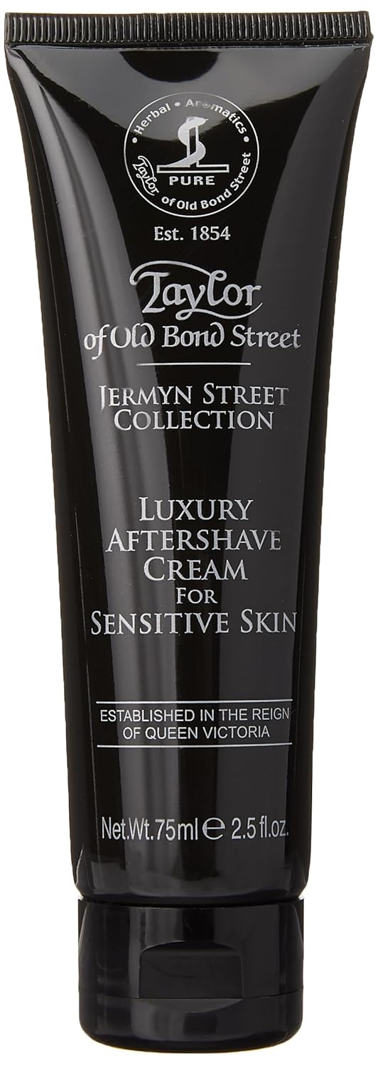Taylor of Old Bond Street Jermyn Street Luxury Aftershave Cream for Sensitive Skin 75ml, 2.5 Ounce after shave lotion (06020-1)