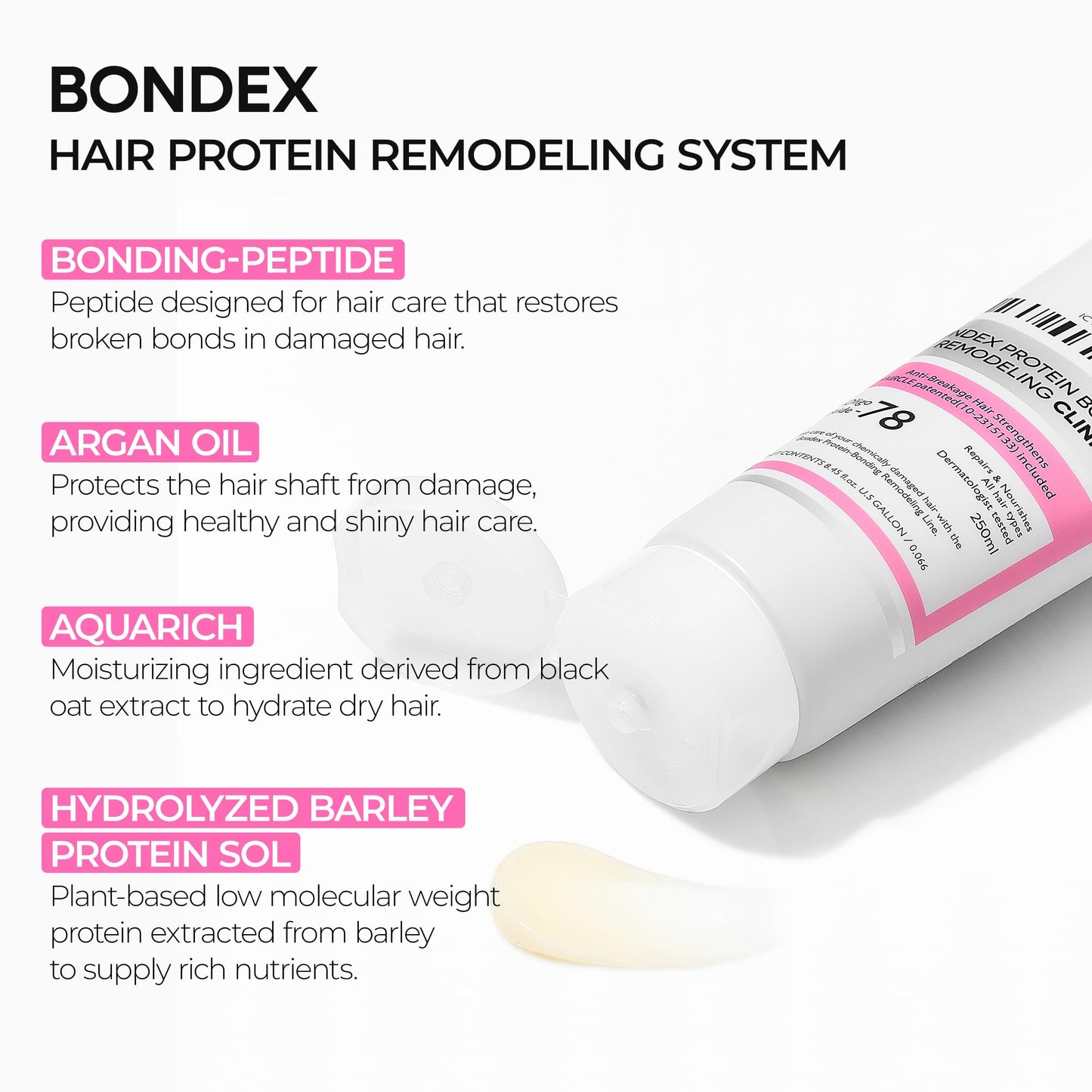 Dr.Melaxin Bondex Remodeling Salon Bonding Treatment | Deep Repair for Bleached & Damaged Hair with Bonding Peptides + Argan Oil