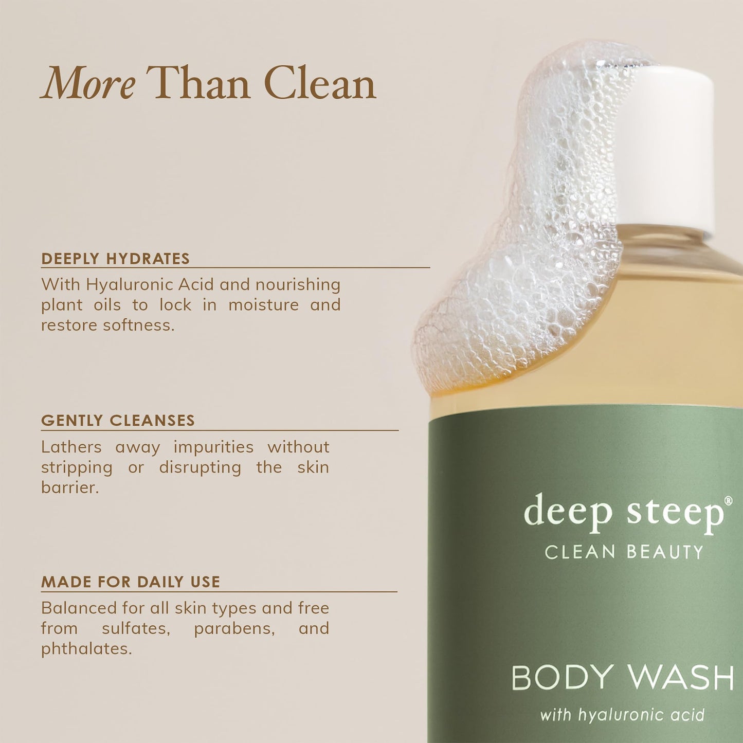 Deep Steep Fig Apricot Body Wash, Hydrating Shower Gel with Hyaluronic Acid & Shea Butter for Sensitive Skin, Bodywash for Women & Men, 17 Fl Oz, 1-Pack
