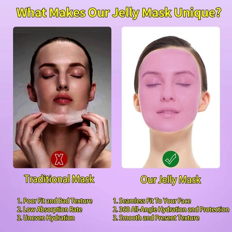Nielies Jelly Mask, Facial Skin Care- Vampire Peel-Off Jelly Mask Set, Jelly Mask For Facials, Face Mask For Instant Hydration, Vegan Peel Off Face Mask, For Moisturizing, Smoothing (Lavender)