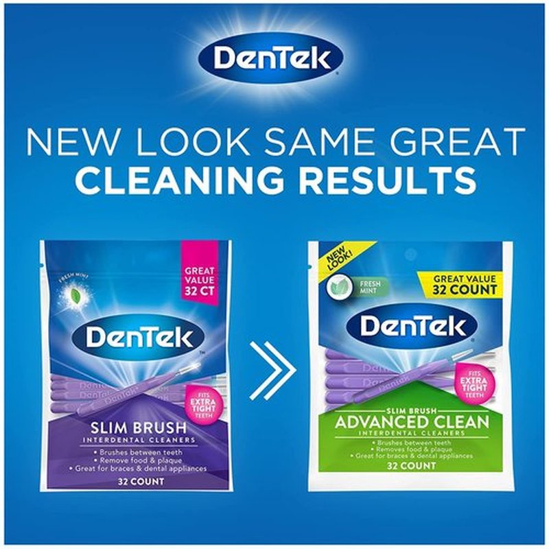 Dentek Dentek Slim Brush Cleaners, 32 Each (Pack of 4)