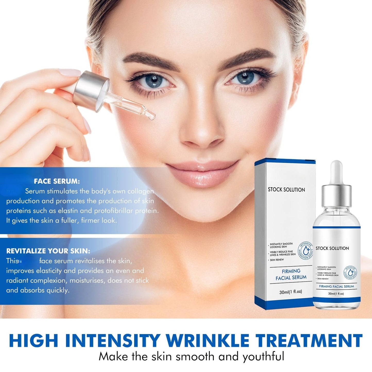 West Month Firming Facial Serum, Skincare Stock Solution, Stock Solution Facial Serum, Wrinkle & Fine Line Reducer, Anti-Aging Deep Wrinkle Repair Serum for All Skin Types (2PCS)