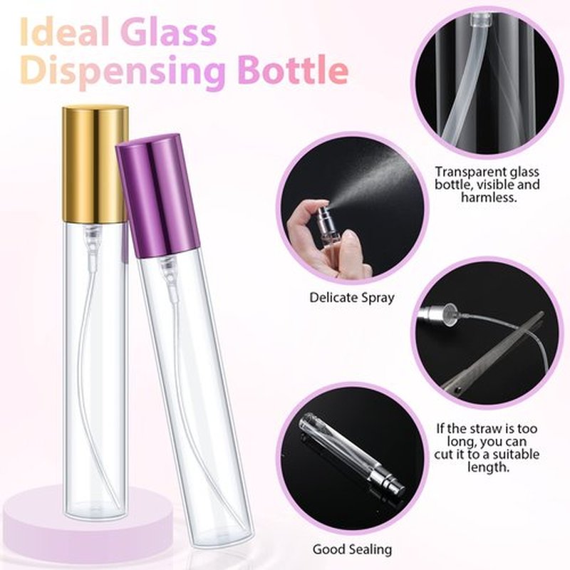 Yinder 25 Pcs Perfume Travel Refillable Atomizer bulk Perfume Bottles Empty Mini Perfume Sample Spray Bottle Clear Fragrance Bottle Cologne Perfume Containers(15 ml,Black, Red, Purple, Gold, Silver)
