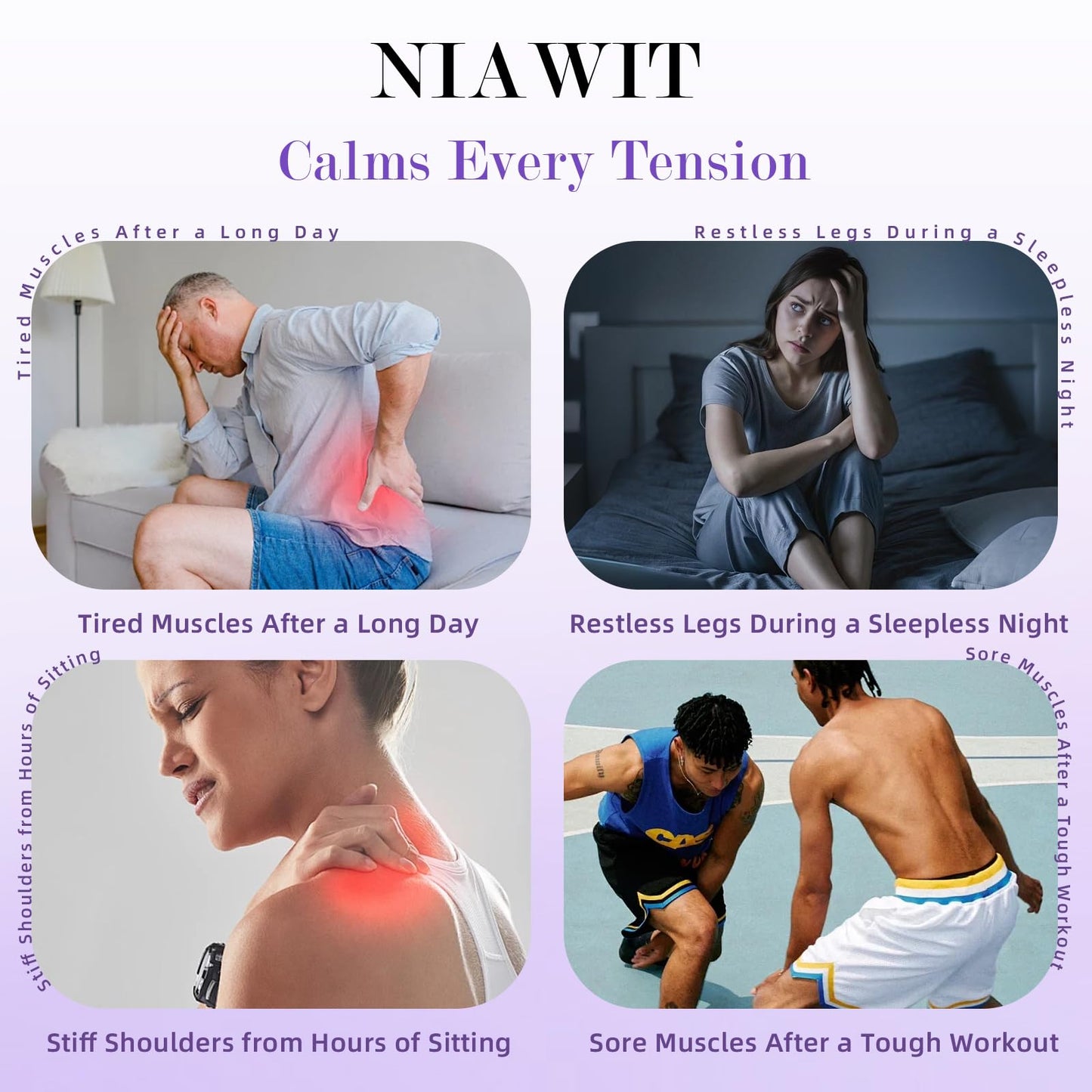 NIAWIT Magnesium Cream for Sleep & Relaxation – Nighttime Topical Magnesium Lotion for Calm Muscles & Stress Relief – Soothing, Skin-Friendly Body Butter for Legs, Feet & Arms 4.23 Fl.oz