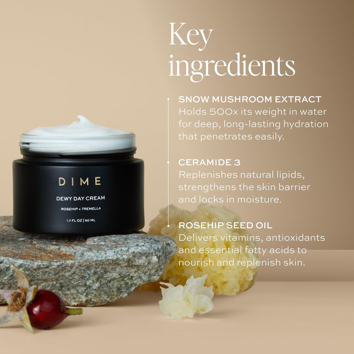 DIME Beauty Moisture Set - Day and Night Face Cream Bundle with Dewy Day Cream and Restorative Night Cream, Anti-Aging Skincare Set with Ceramides, Peptides and Squalane, Vegan, Cruelty-Free