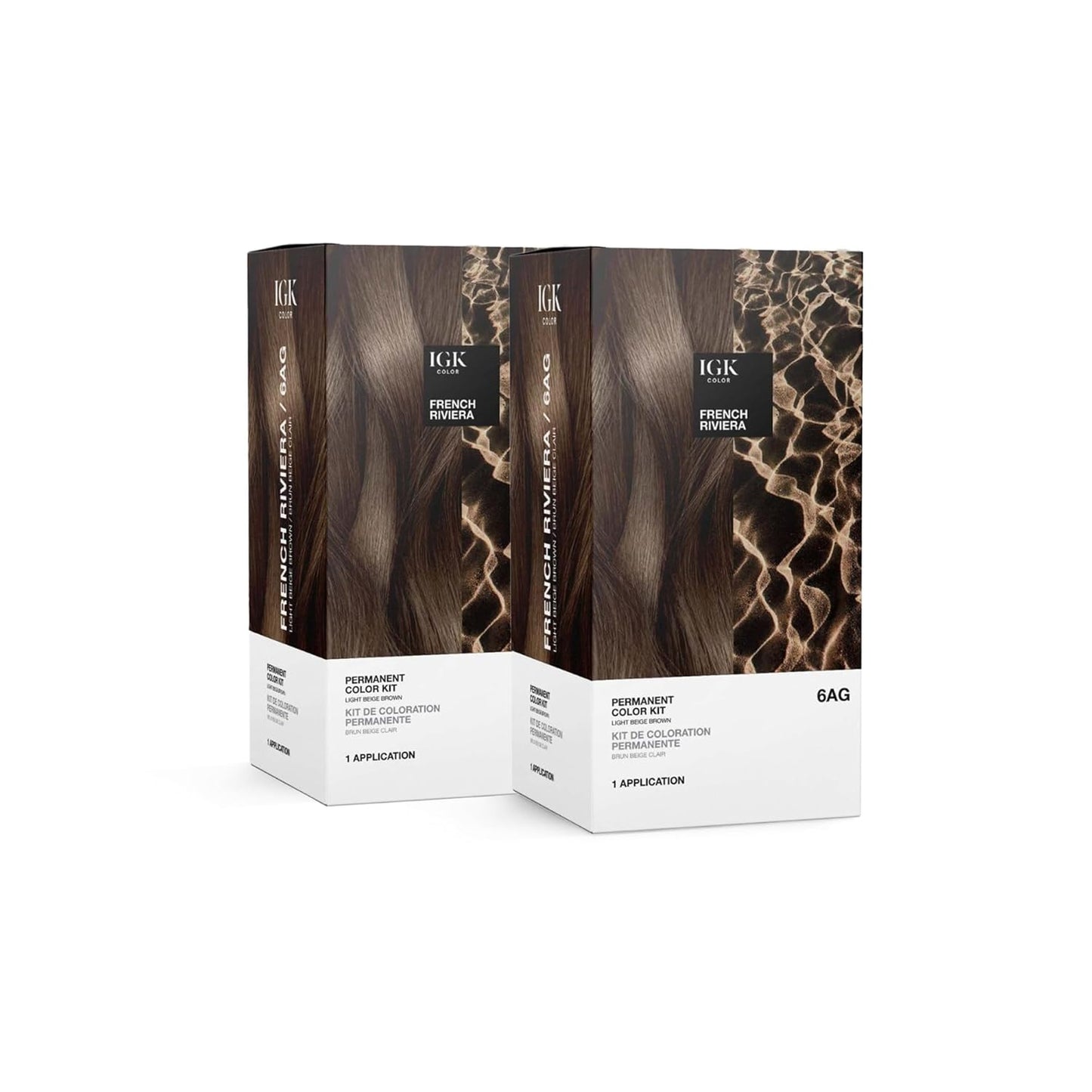 IGK Permanent Hair Dye Color Kit | 7 N Latte - Dark Natural Brown | 100% Gray Color Coverage + Strengthen + Shine | Ammonia Free