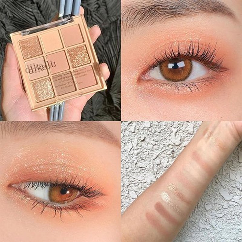 GHFCZOO Blooming Your Own Beauty Eyeshadow Palette, 9 Shades, Glitter and Matte Finishes (01#)