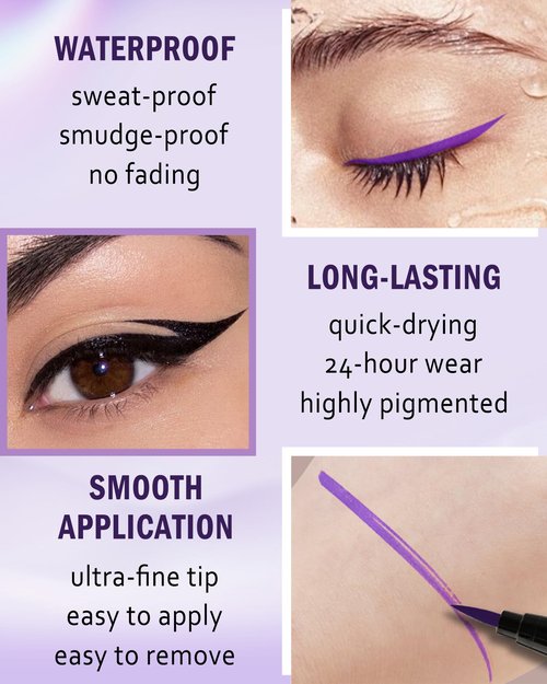 Brown Matte Liquid Eyeliner, Waterproof Long Lasting Eyeliner Pencil, Smudge Proof, Quick-Dry, Ultra-Fine Tip & Smooth Application, High Pigmented Eye Liner Pen Makeup for Women, Delineador De Ojos-02
