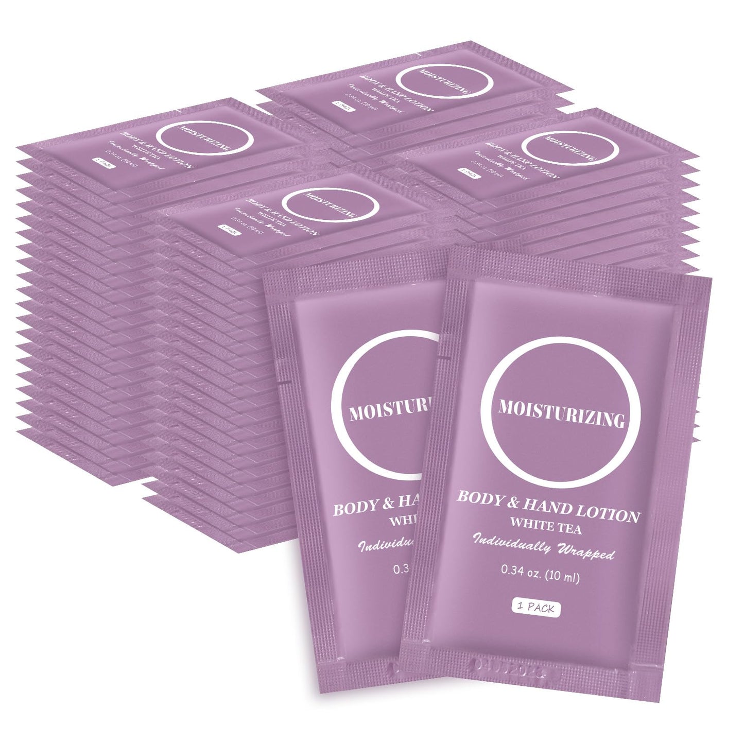 Travel Body Lotion, Individually Wrapped Hand Cream Lotion Bulk, Nourishing Extra Dry Skin Mini Small Packet Size Shower Moisturizer Lotion Toiletries for Travel, Hotel Homeless 0.34 oz (Pack of 100)