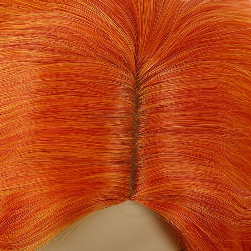 PATTNIUM Kids Fire Wig Short Ombre Orange Wig for Girls Cosplay Halloween Party Costume Synthetic Flame Wig Child Size (Ombre Orange)