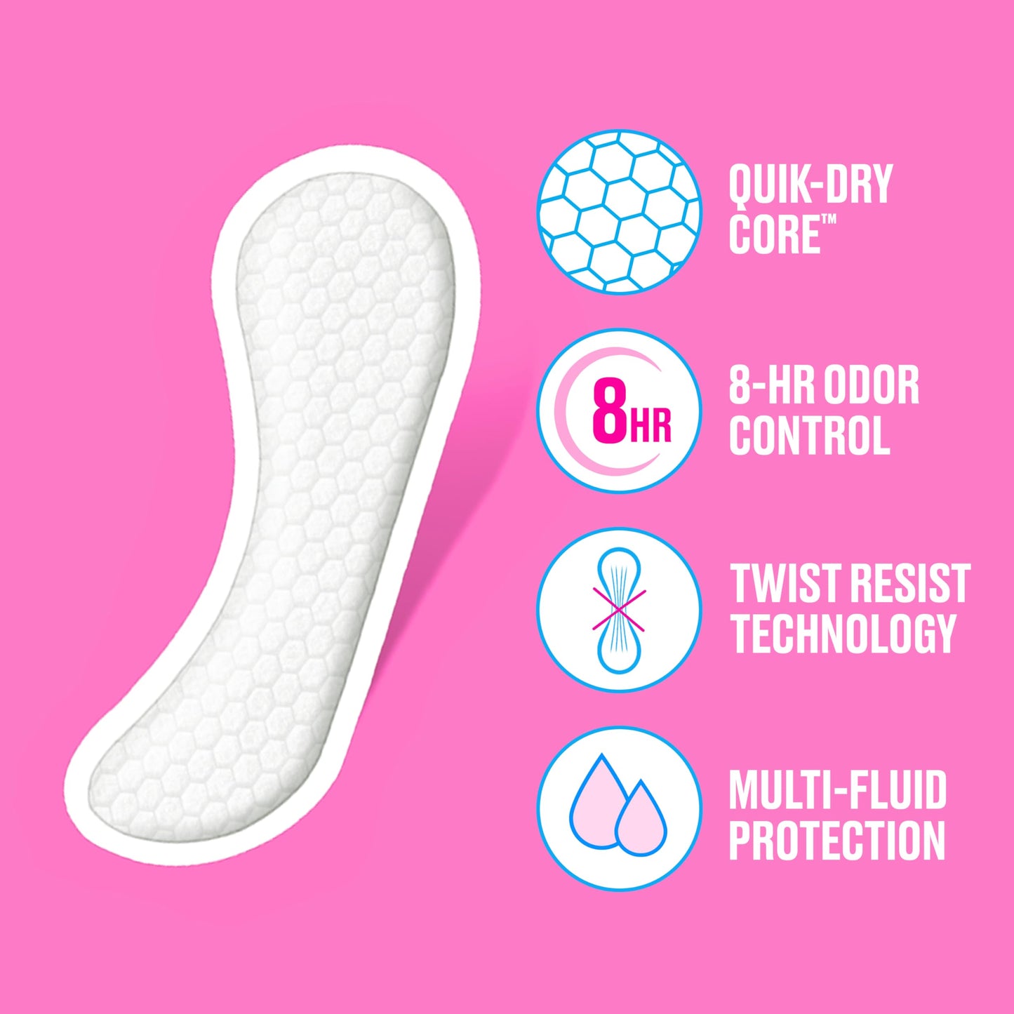 Carefree Panty Liners for Women, Regular, Unscented, 120 ct