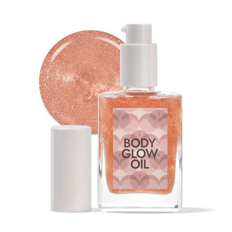 Shimmer Body Oil for Glowing Skin Body Shimmer Oil Hydrating Makeup Highlighter for Body and Face Enhancer Natural Radiance and Dewy Finish Skin Tones (03#, 1.02 fl. oz/ 30ml)