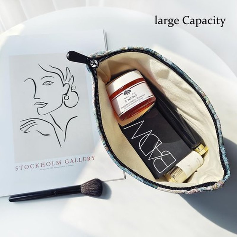 STARDW Floral Cosmetic Bags Makeup Bags for Women,Travel Makeup Bag Large Aesthetic Makeup Bag,Makeup Organizer Bag Zipper Pouch(Oil Painting Style)