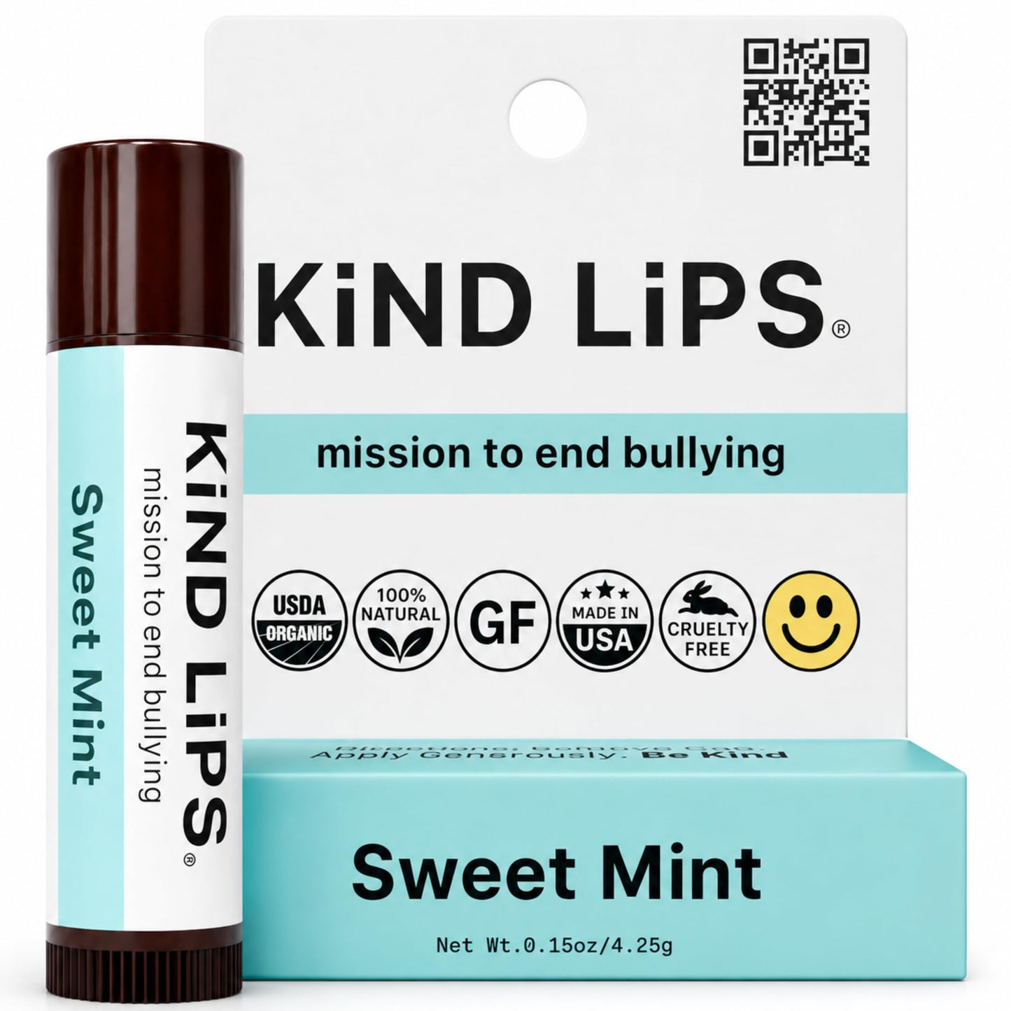 Kind Lips Sweet Mint Organic Lip Balm – Natural Lip Balm Mint Flavor 1 Pack
