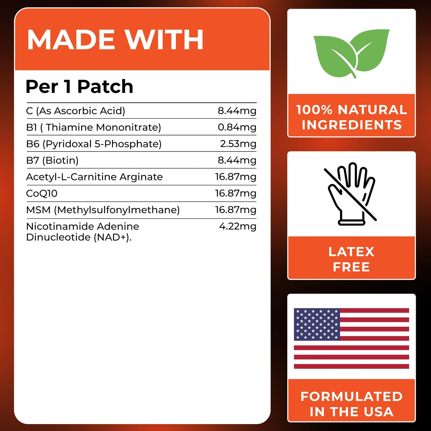 MONIER NAD Patches for Women & Men | NAD+ Patch for Energy & Healthy Aging | with CoQ10 & Nicotinamide | 60 Day Supply
