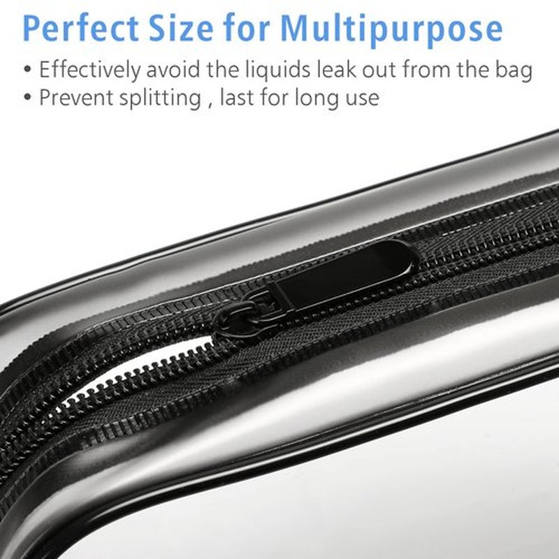 PACKISM TSA Approved Toiletry Bags - 2 Pack Clear Toiletry Bags Clear Travels Bags for toiletries, Clear Cosmetic Bags with Zipper Carry on Toiletry Bag Airport Airline Compliant Bag, Black