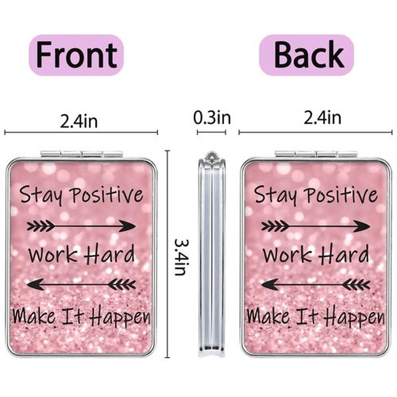 dcdcee Pocket Mirror, Small Travel Mirror with Magnification, Portable Double-Sided Magnifying Cosmetic Mirror for Daily (Positive)