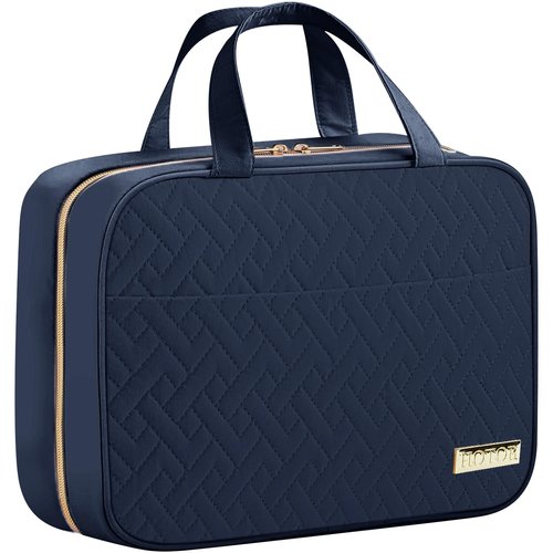HOTOR Travel Toiletry Bag - Toiletry Bag w/Hanging Hook - Spacious Toiletry Bag for Women & Men, Makeup Bag/Big Comparment, Waterproof for Travel Accessories, Travel Essentials, Medium, Navy Blue