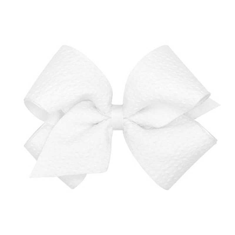 Wee Ones King Girl's & Baby Girl's Seersucker Hair Bow - White