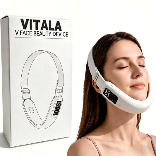 VITALA V Lift Device, Electric Double Chin Device and V-Face Machine with 8 Modes and 15 Gear Adjustable Lntensitie，Rechargeable、for Facial Care.