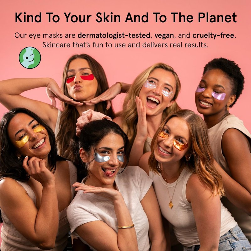 Under Eye Mask Variety Pack - 18 Pairs of Gel Patches for Dark Circles | 6 Colors, Vegan Gift Set for Women