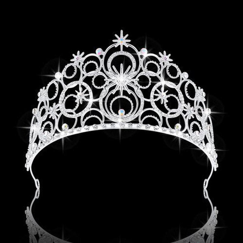 JITINX Crystal Crowns for Women, Crystal Bubble TiaraBride Royal Queen Headband Princess Headpieces for Women Bridal Wedding Prom Birthday Party Crowns (Silver)