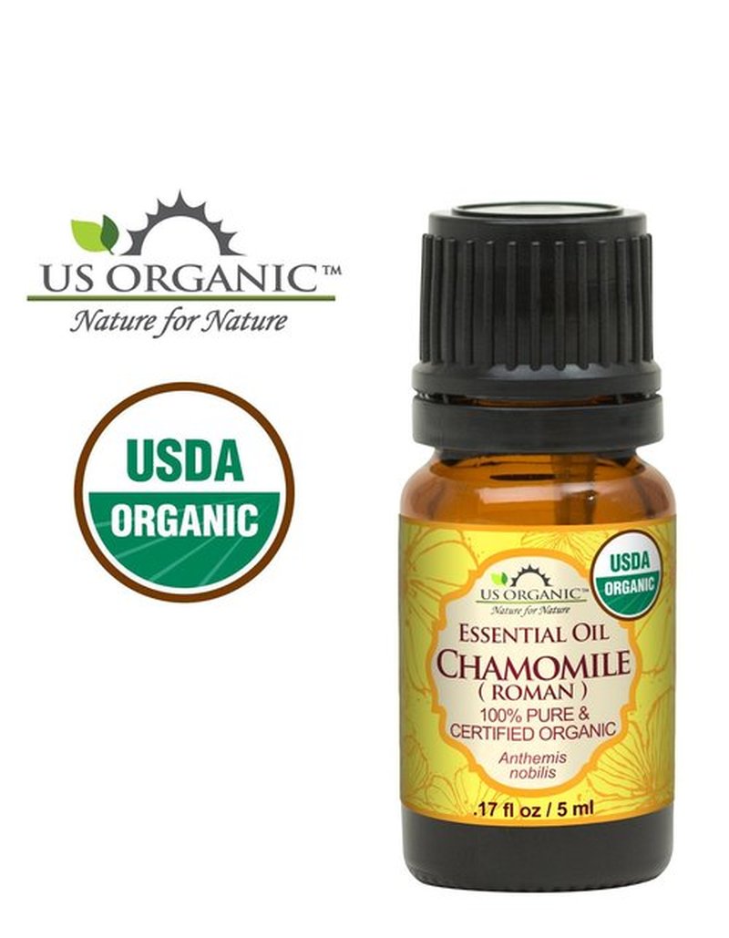 US Organic 100% Pure Chamomile (Roman) Essential Oil - USDA Certified Organic, Steam Distilled - W/Euro Dropper (More Size Variations Available) (5 ml)