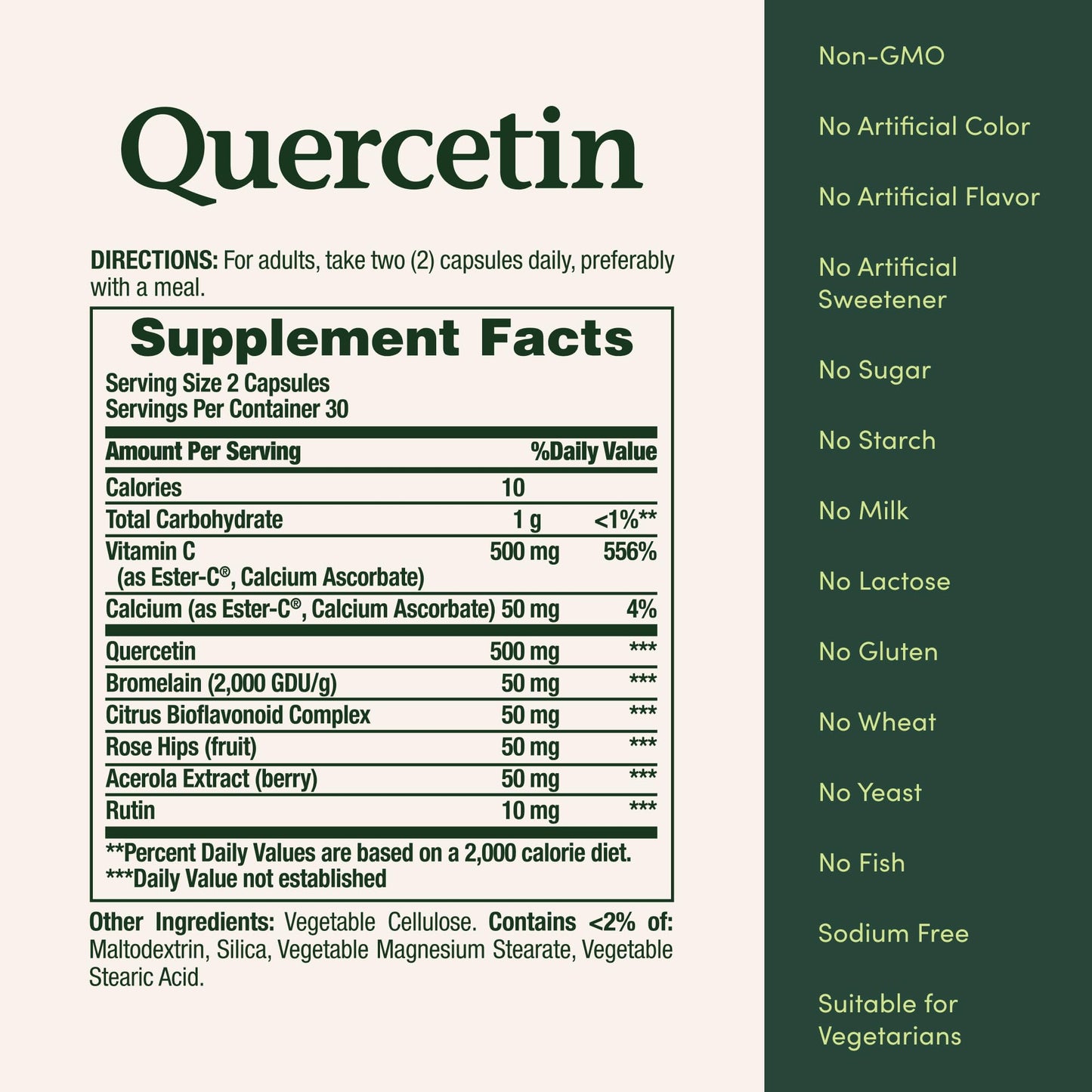 Nature’s Bounty Quercetin, Immune Support, 500mg, With Vitamin C, Rose Hips, & Rutin, 60 count