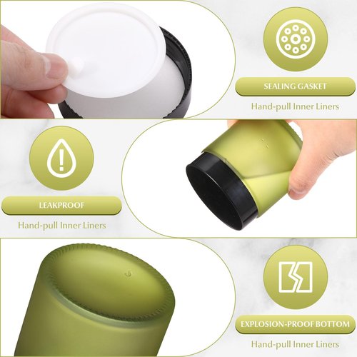 Norme 24 Pcs 4 oz Glass Jars with Lids Leakproof Round Airtight Jars Empty Cosmetic Jars with Inner Liners Lid for Storing Lotions Powder Ointments Candle Making (Pea Green)