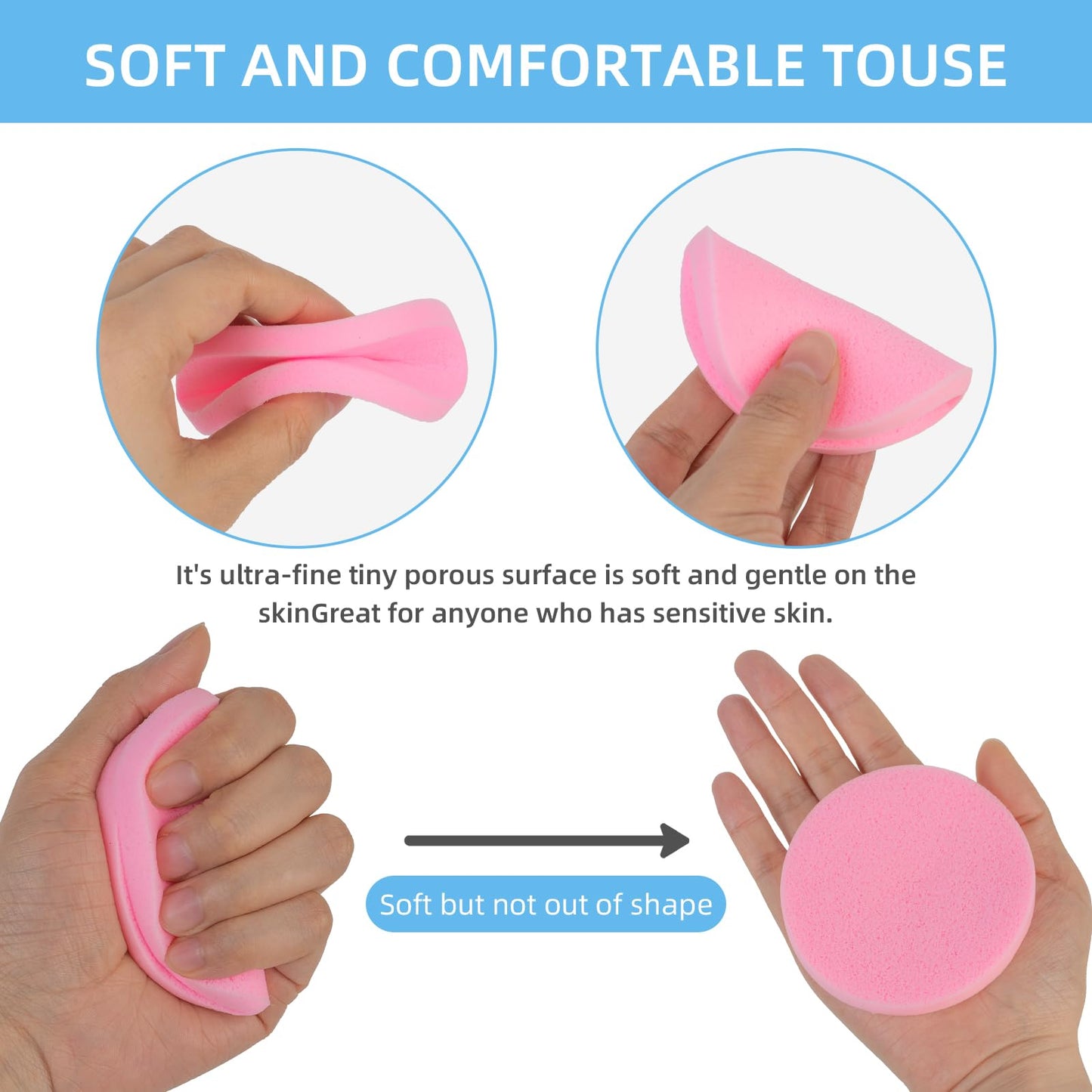 120 Pack Compressed Facial Sponges for Estheticians – Soft Round Disposable Face Cleansing Pads for Deep Pore Cleaning, Makeup Removal & Exfoliation – Portable Travel Spa Sponges (Pink)