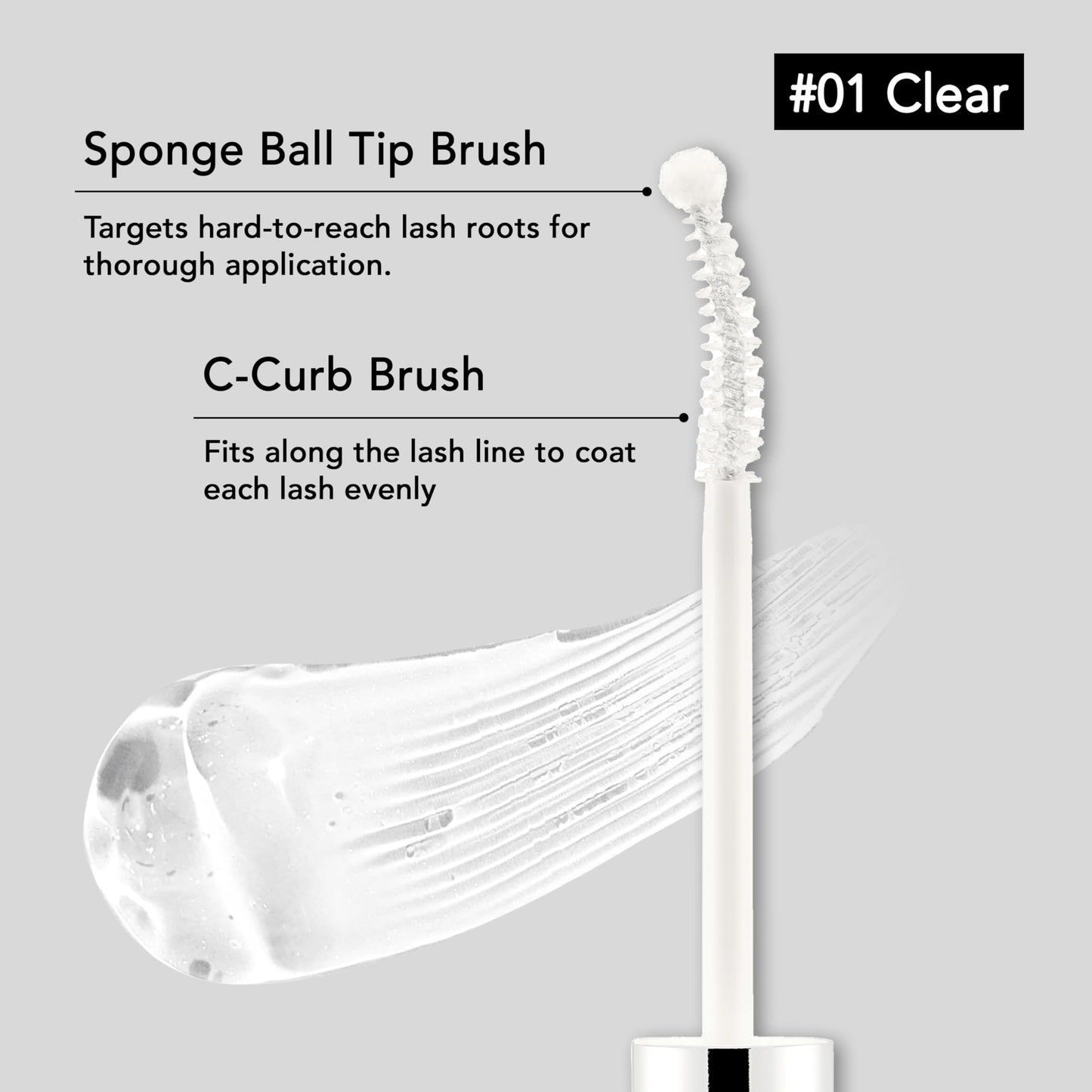 SON&PARK Eyelash Serum for Eyelash Growth and Thickness, Black, Biotin Lash Boost for Lash and Brow (Large capacity 0.52 oz) (Clear)