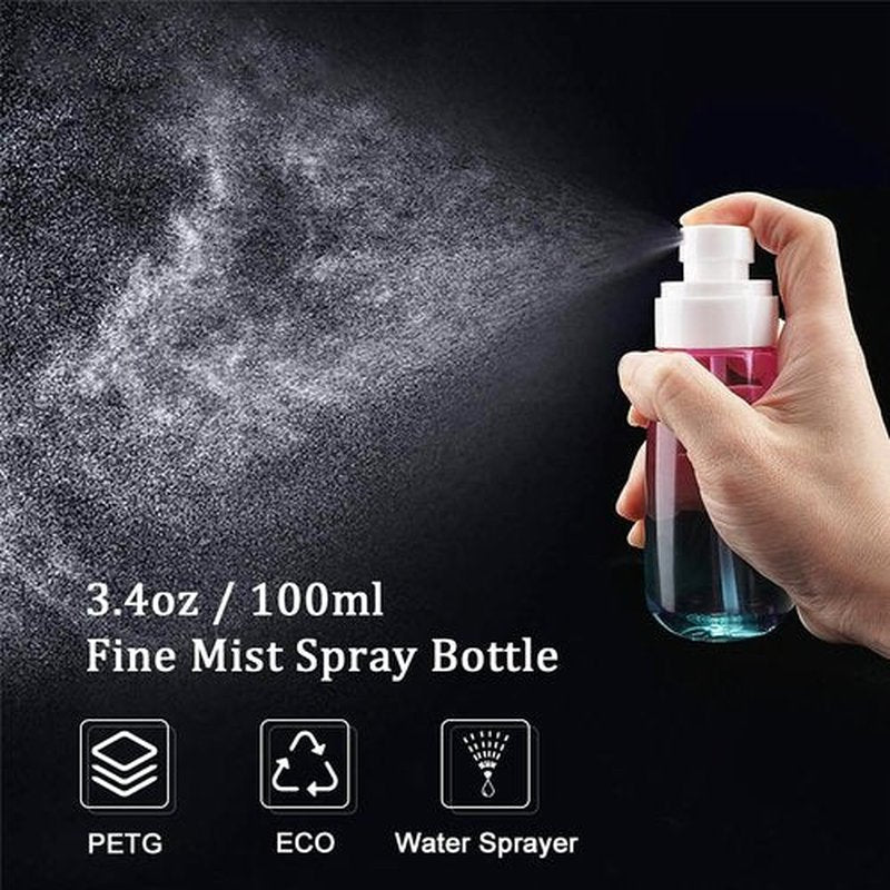 Cosywell Travel Spray Bottle TSA Approved 3.4oz 100ml 3 Pack Leak Proof Fine Mist Spray Bottles Empty Plastic Refillable Spray Bottle for Perfume Essential Oils Toners Rose Water Cosmetics (3color)
