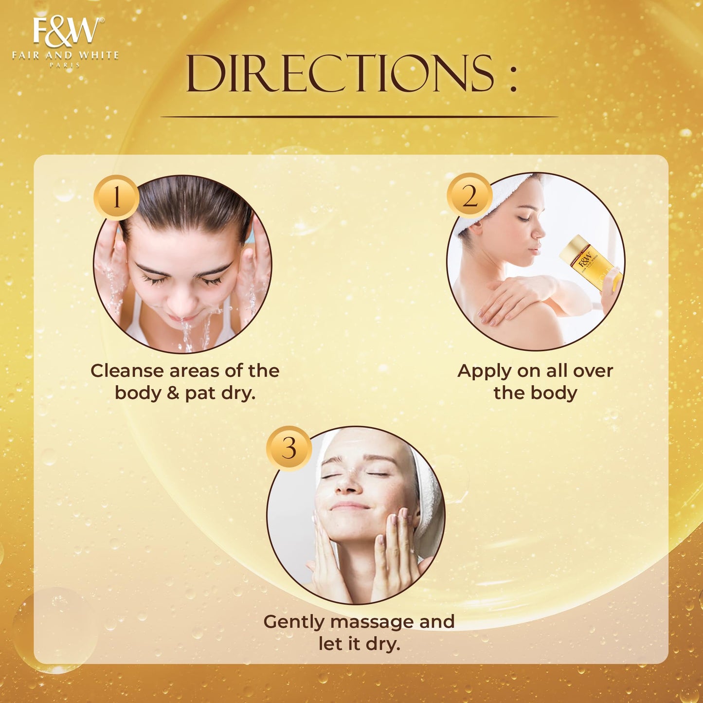 FAIR & WHITE 2: Gold Revitalizing Argan Oil - Nourishing & Brightening, Hydroquinone-Free, 200ml / 6.76fl.oz.