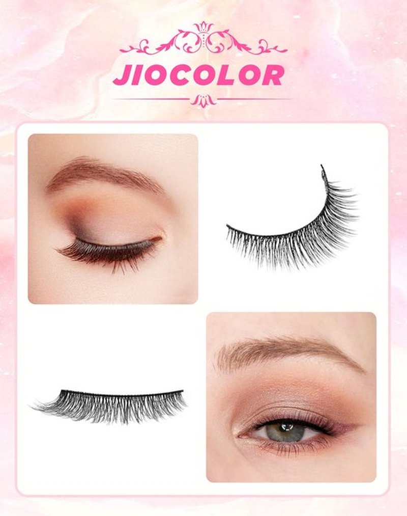 False Eyelashes Natural Look Wispy Fake Eyelashes Short Cat Eye False Lashes Fluffy C Curl Lashes 7 mm 10 Pairs by Jiocolor D5