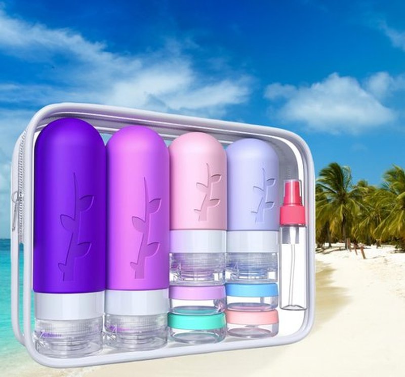 18 pack Travel Bottles for Toiletries, Tsa Approved Travel Containers for Toiletries, Silicone Leak Proof Refillable Liquid 3oz 2oz Travel essentials for Shampoo Conditioner Lotion BPA Free